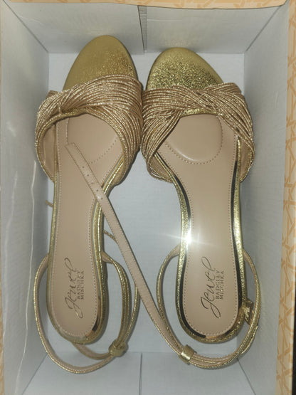 Nance Gold Ankle-Strap Sandals