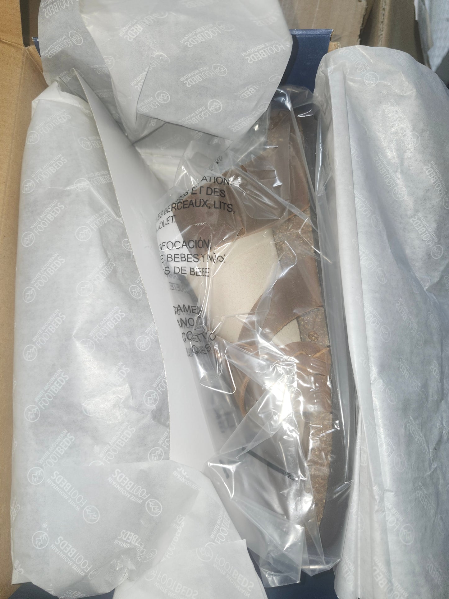 White Mountain Hazy Footbed Sandals Whiskey Leather Size 9.0 M