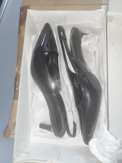 Calvin Klein Dainty Women's Black Patent Leather Shoes 8.5 M