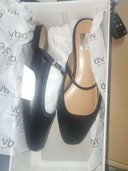 DV Dolce Vita Montrice Flat Mule Slides Black, Size 7MUS