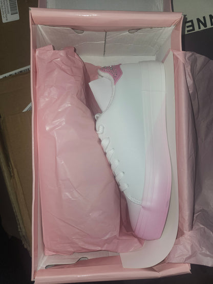 Juicy Couture Auerlie Embellished Sneakers White/Pink Size 6MUS