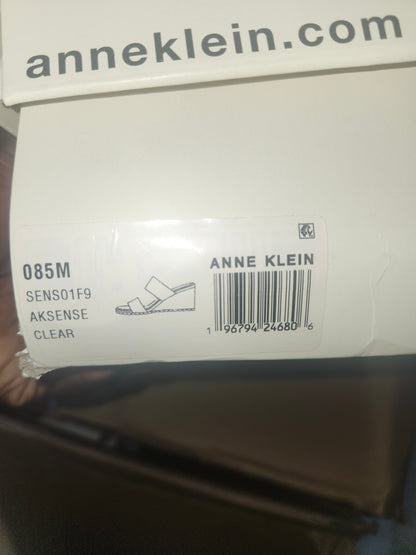 Anne Klein Sense Espadrille Wedge Sandals 8.5MUS Clear Vinyl