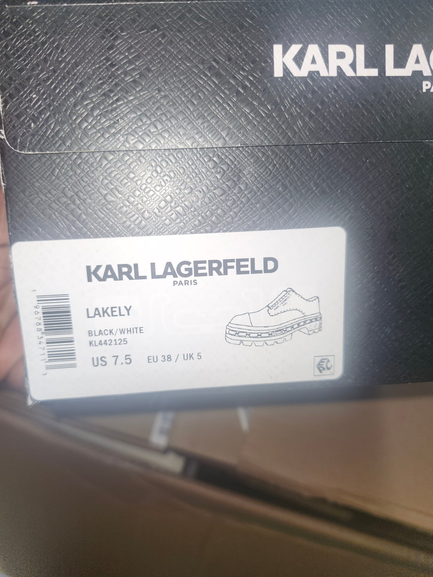 Karl Lagerfeld Paris Lakely Loafer Flats Black/White Size 7.5MUS