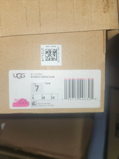 Ugg Disco Cross Slide Platform Size 7 - Taffy Pink