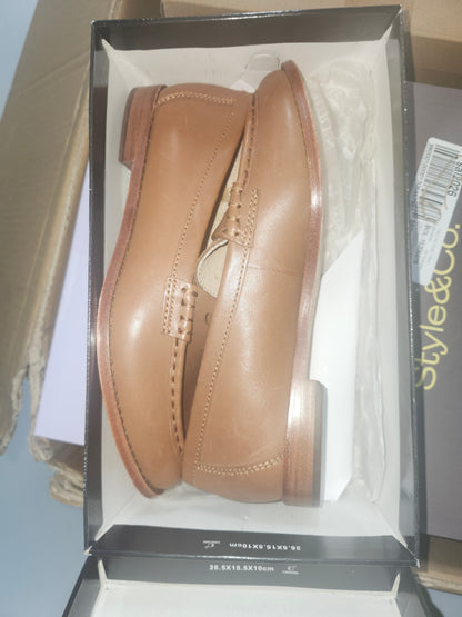Lauren Ralph Lauren Wynnie Loafer, Deep Saddle Tan, Size 6.5 B