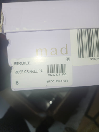 Madden Girl Birdie Block-Heel Sandals Rose Patent Size 8MUS