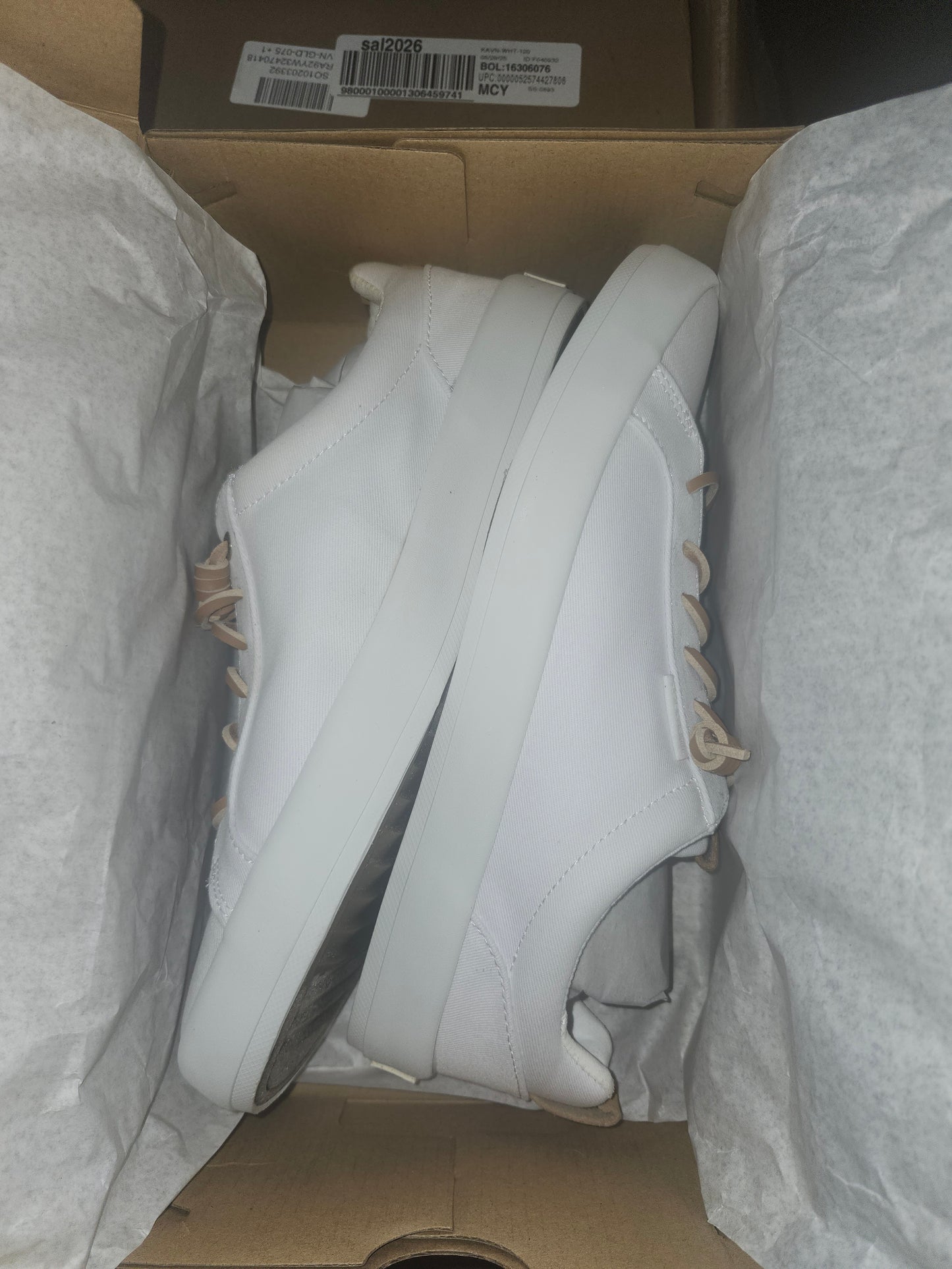 Sperry Bermuda Beach Twill Sneakers White, Size 8.5US