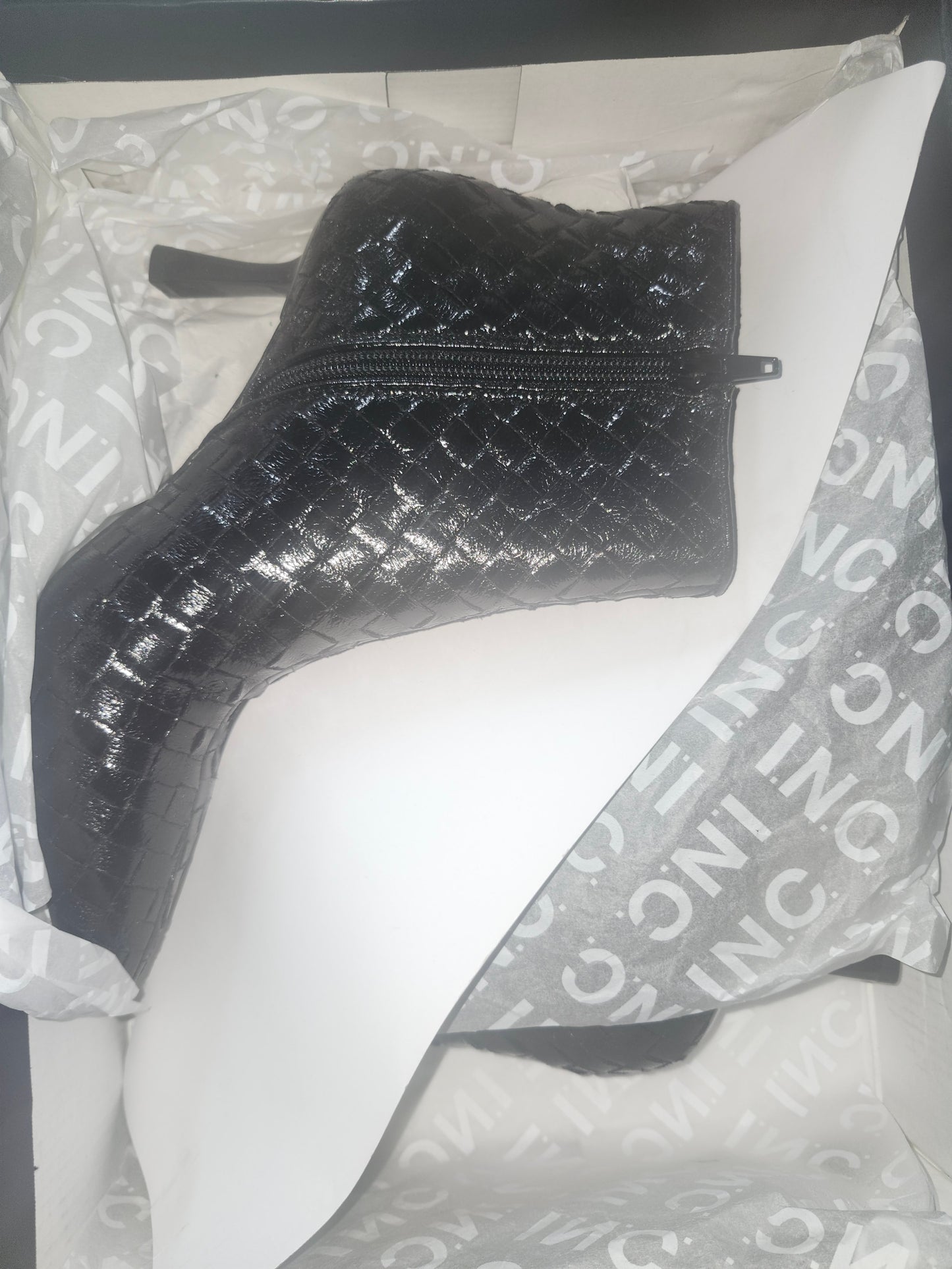 I.N.C. Women's Raisie Dress Booties, Black Woven Size 6MUS