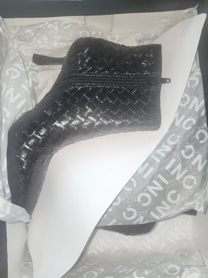 I.N.C. Women's Raisie Dress Booties, Black Woven Size 6MUS