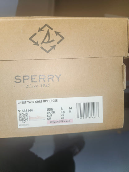 Sperry Crest Twin Gore Seacycled Sneakers Rose, Size 8MUS