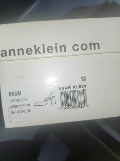 Anne Klein Brooklyn Slingback Dress Pumps 5.5MUS - Natrl/Pltm
