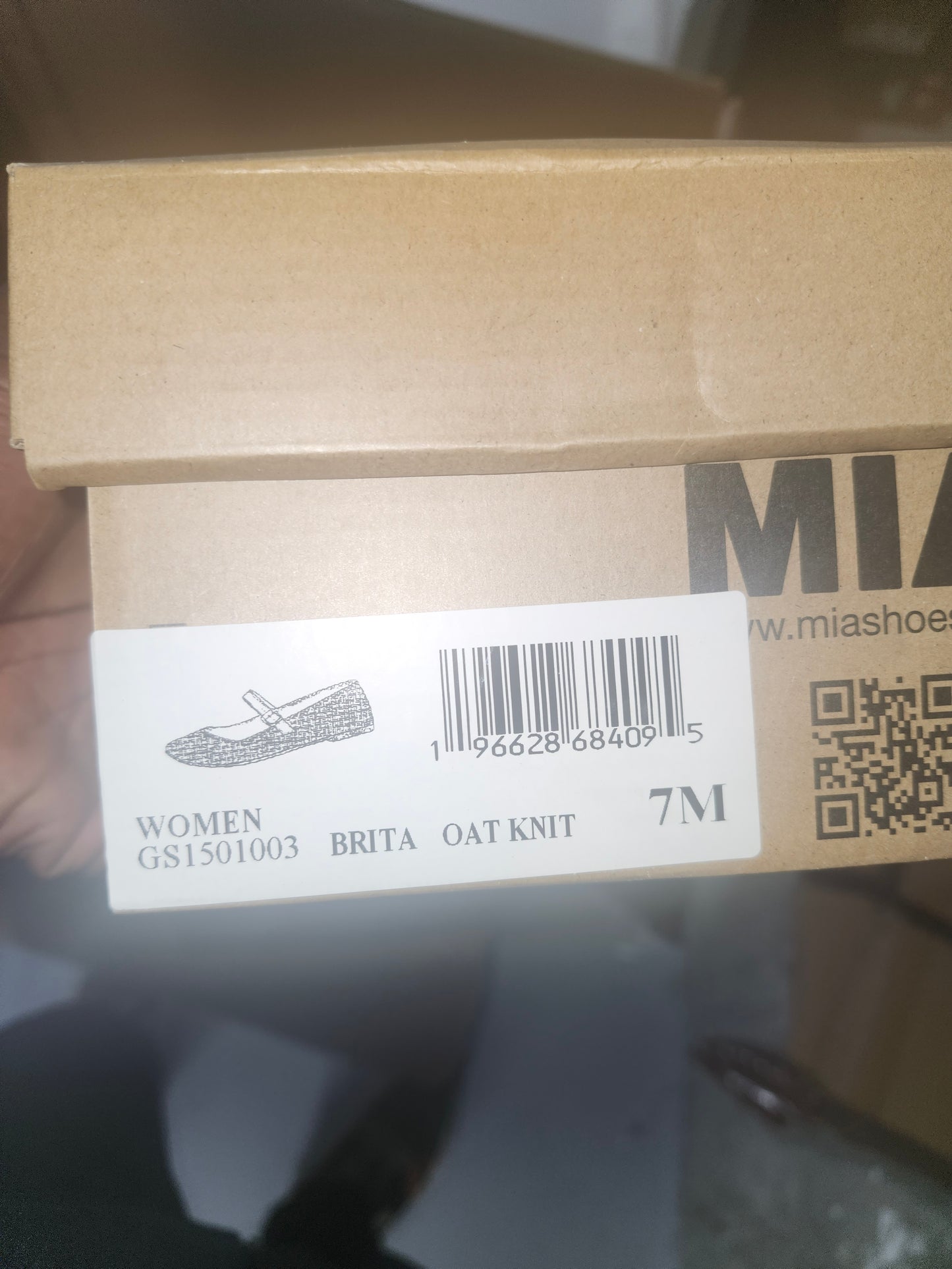 Mia Brita Mary-Jane Knit Flats Oatmeal, Size 7MUS