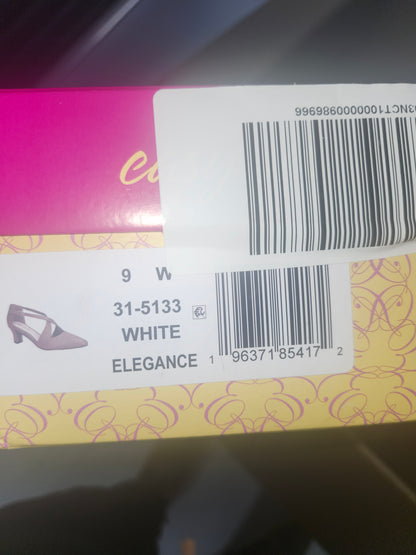 Easy Street Elegance Dress Heel Pumps White, Size 9WUS