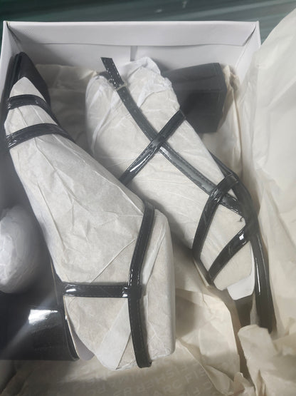 Marc Fisher Jeci Strappy Dress Sandals Black Patent Size 7MUS