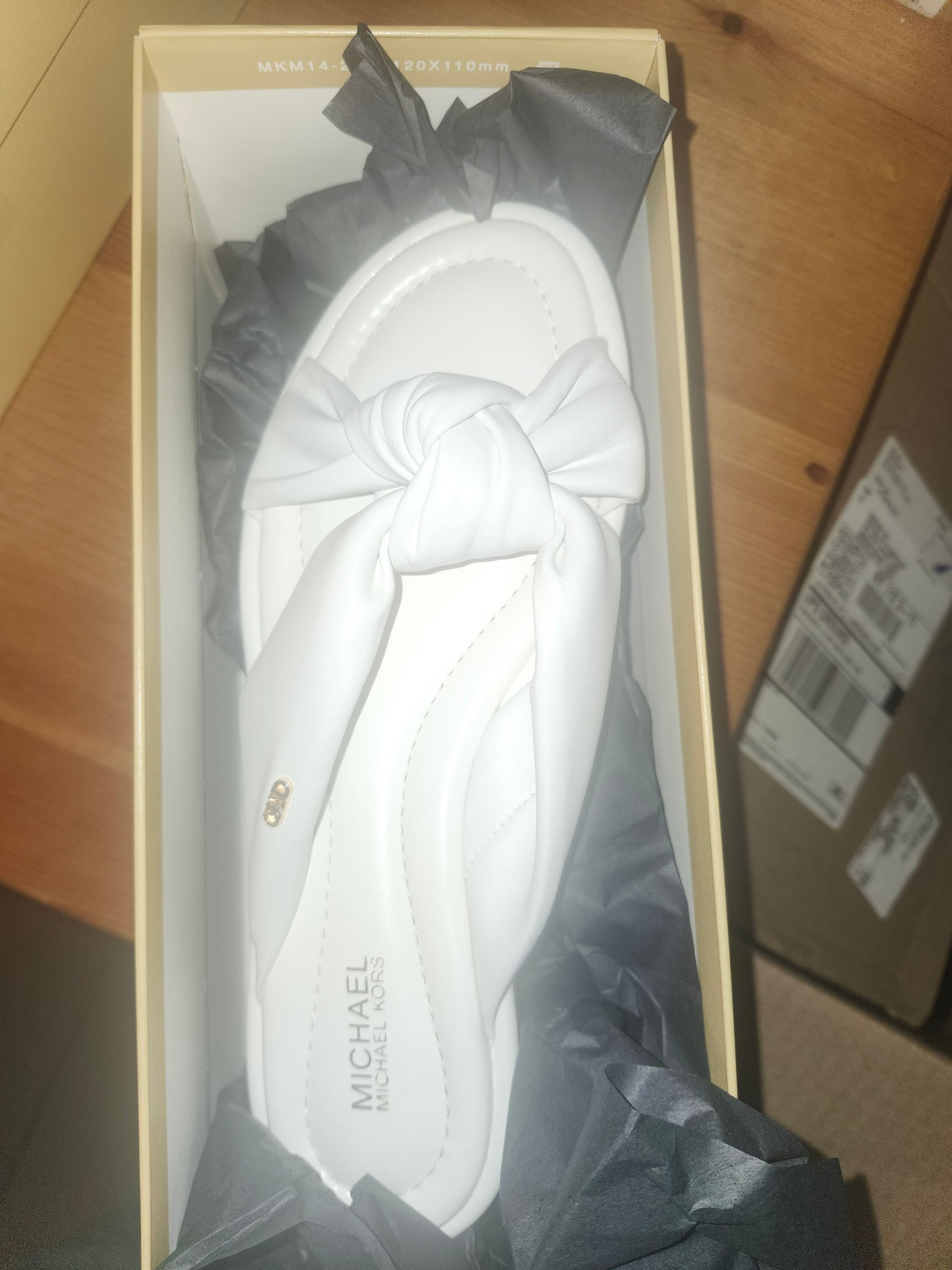 Michael Kors Elena Knotted Slide Sandals 7.5MUS - Optic White