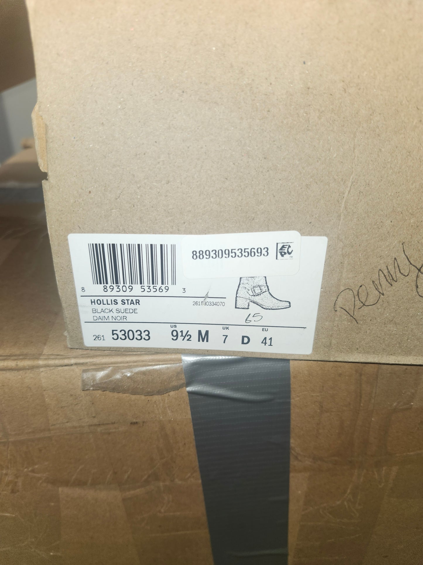 Clarks Hollis Star Leather Booties Black, Buckle, Cushioned, 9.5 M