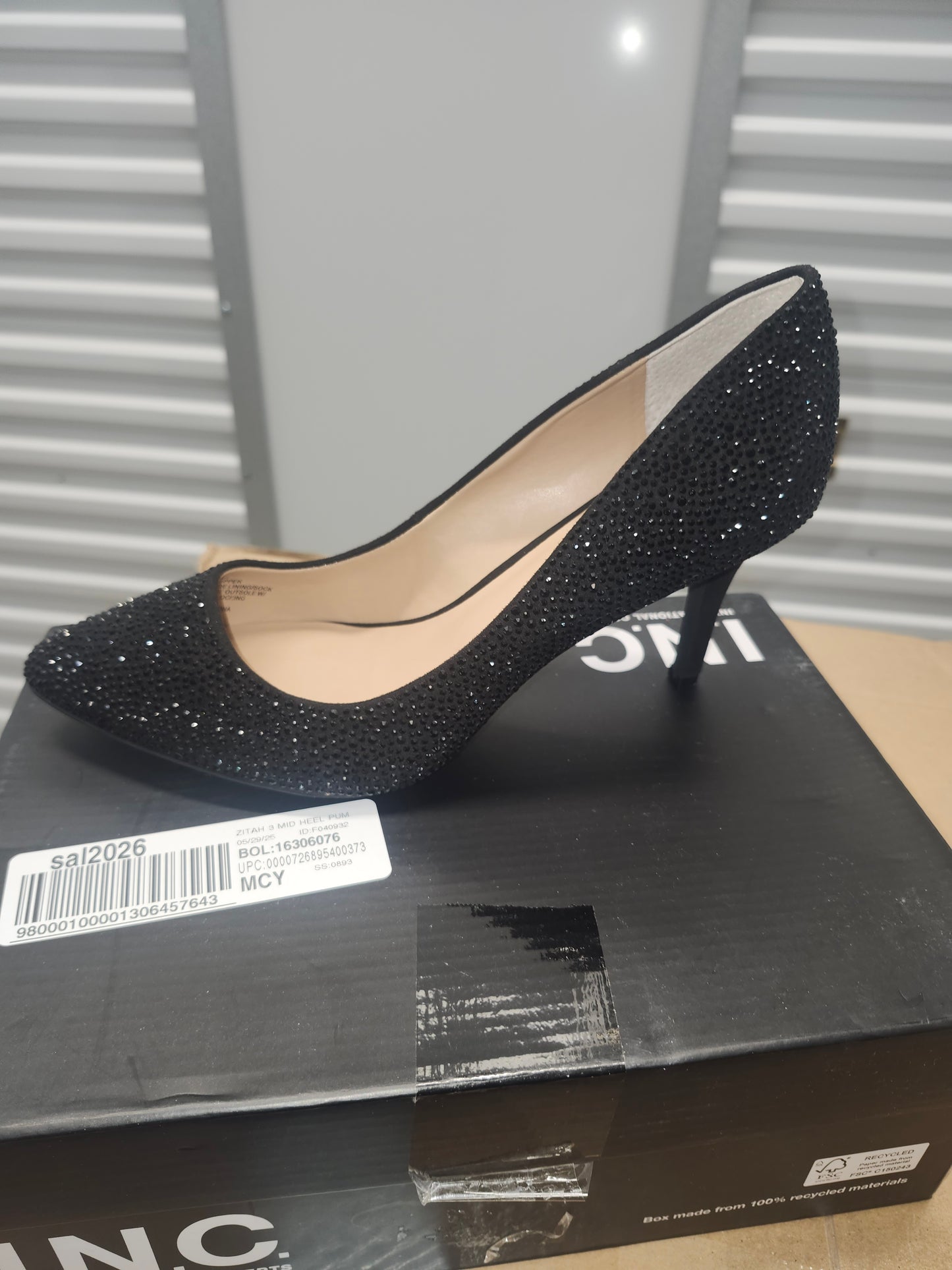 I.N.C. Women's Zitah Embellished Pumps, Size 8WUS - Black Bling