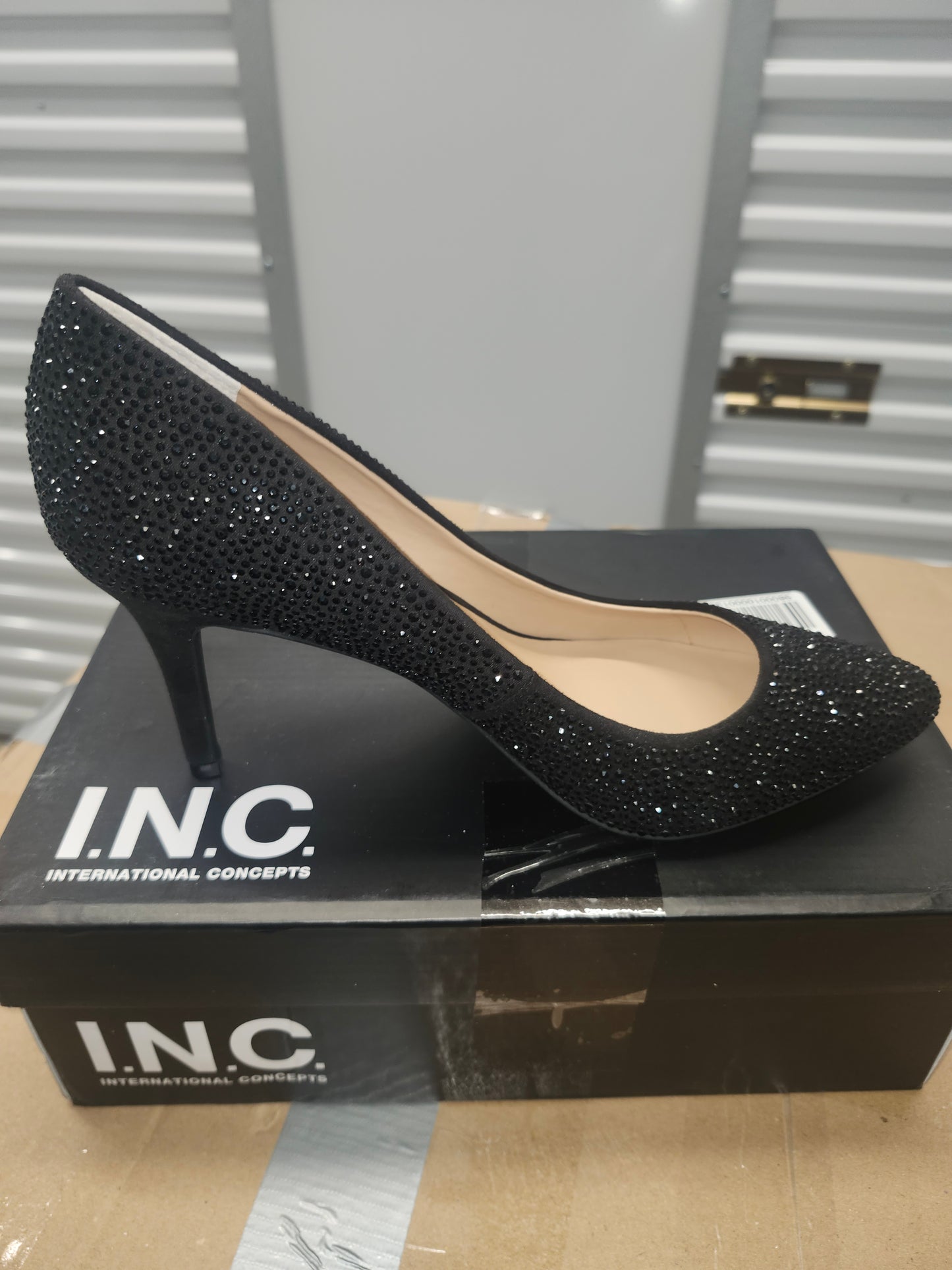I.N.C. Women's Zitah Embellished Pumps, Size 8WUS - Black Bling