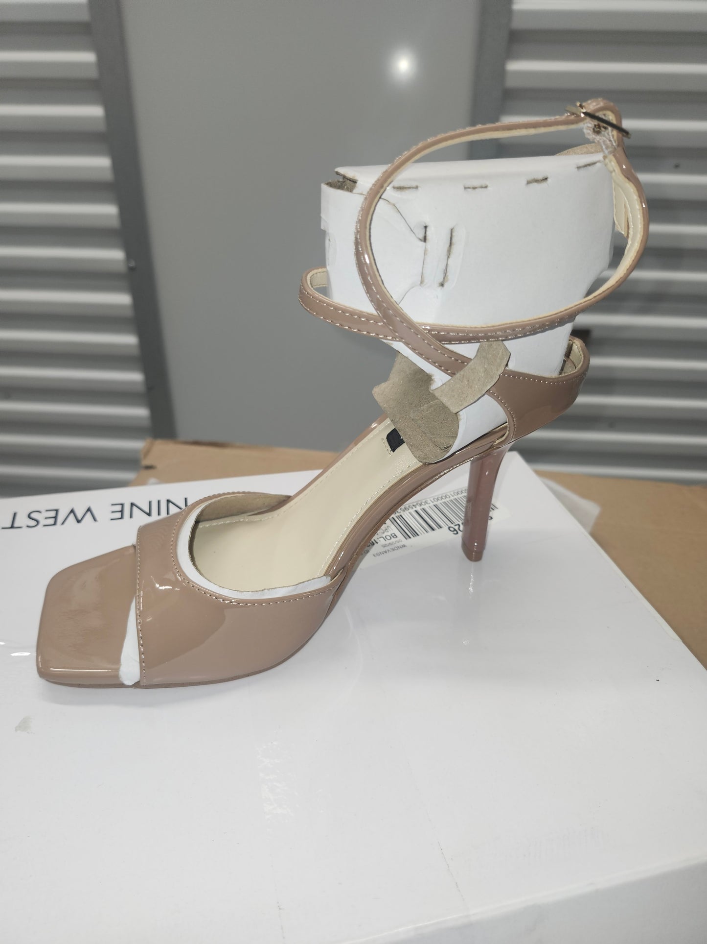 Nine West Devans Dress Sandals, Medium Natural Patent, Size 6M
