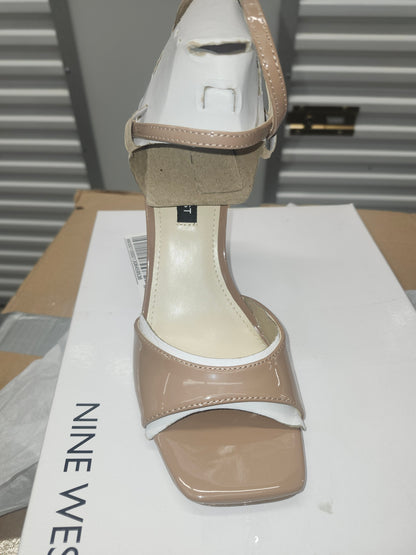 Nine West Devans Dress Sandals, Medium Natural Patent, Size 6M