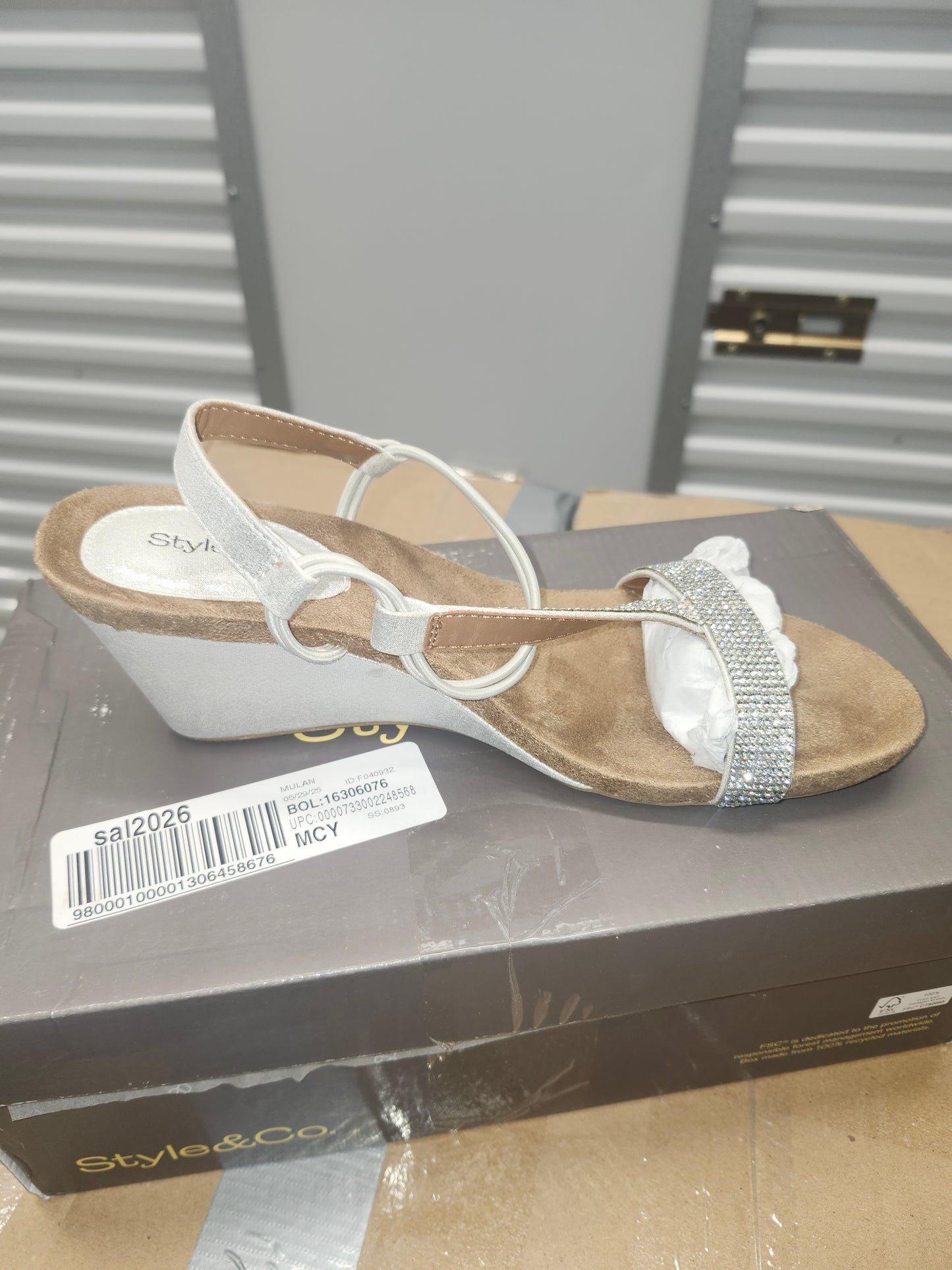 Style & Co Mulan Embellished Wedge Sandals 6.5MUS - Powder