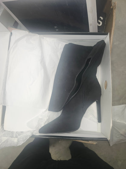 Nine West Telena Suede Knee-High Boots, Black, Size 7.5 M