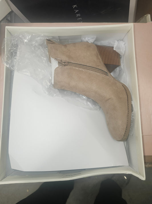 Style & Company Aloraa Beige Booties Almond Toe Block Heel