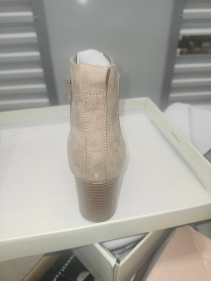 Style & Company Aloraa Beige Booties Almond Toe Block Heel