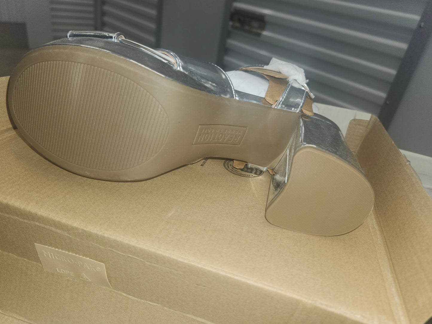 Kenneth Cole Reaction Reeva Platform Shoes, Silver, Size 9M