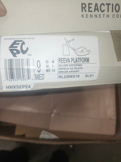 Kenneth Cole Reaction Reeva Platform Shoes, Silver, Size 9M