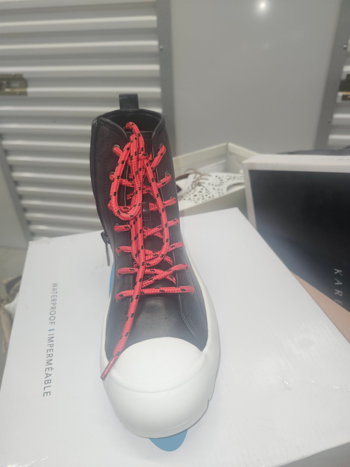 Aqua College GAIA Leather Ankle Boots Black 7.5M