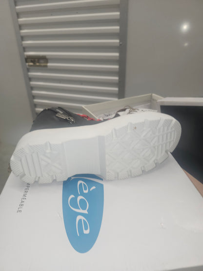 Aqua College GAIA Leather Ankle Boots Black 7.5M