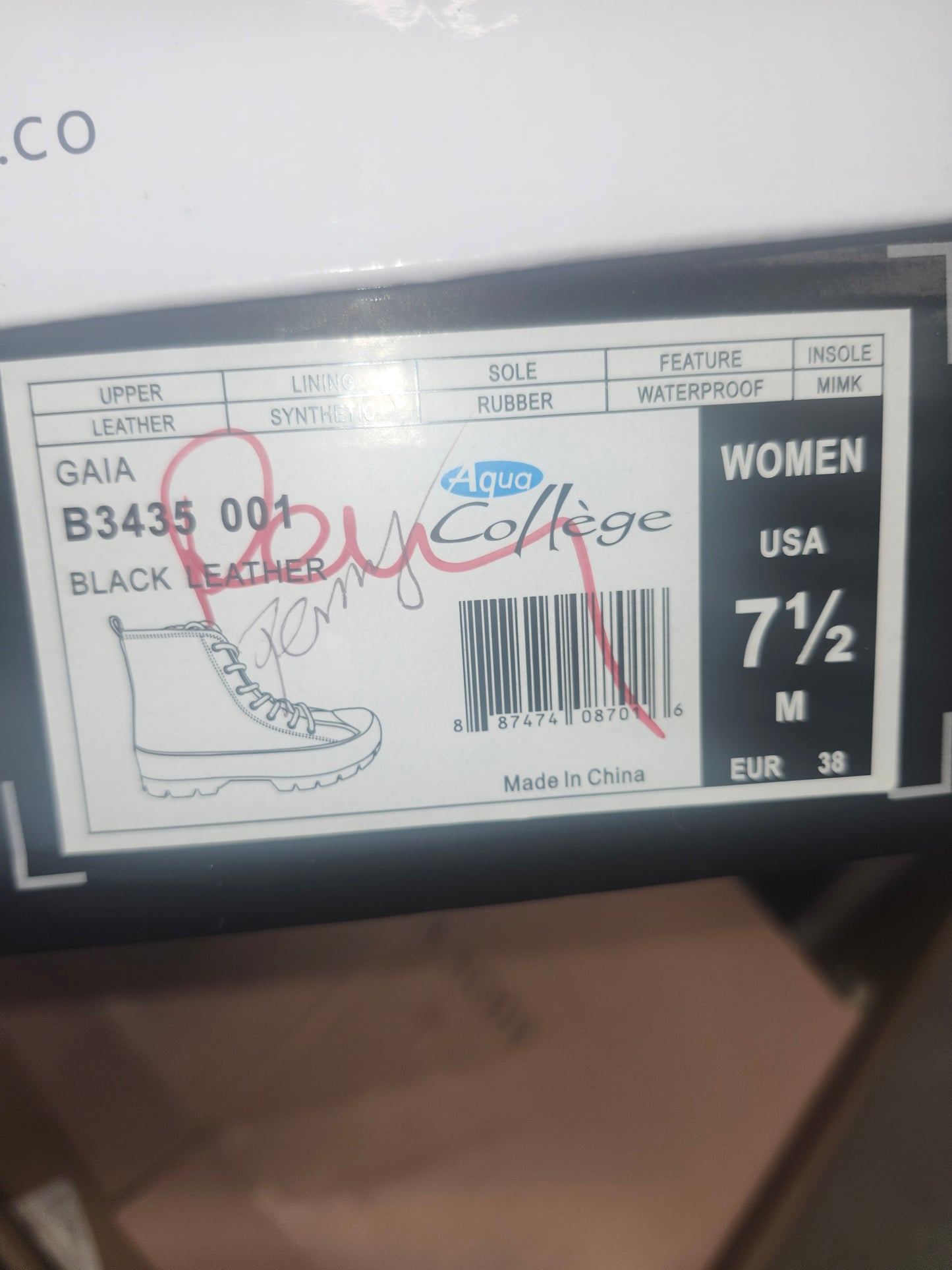 Aqua College GAIA Leather Ankle Boots Black 7.5M