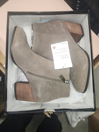Aqua College Skyler Waterproof Suede Booties, Taupe Size 10M