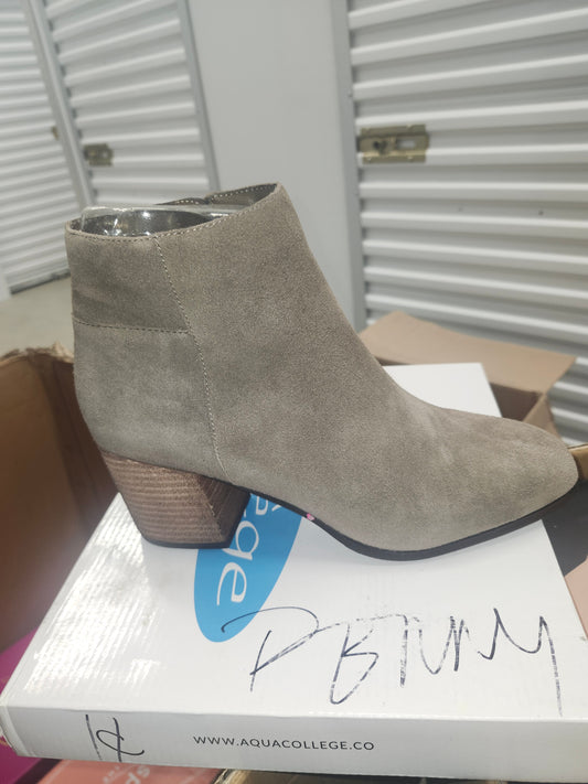 Aqua College Skyler Waterproof Suede Booties, Taupe Size 10M