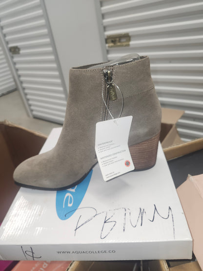 Aqua College Skyler Waterproof Suede Booties, Taupe Size 10M
