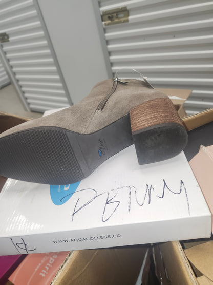 Aqua College Skyler Waterproof Suede Booties, Taupe Size 10M