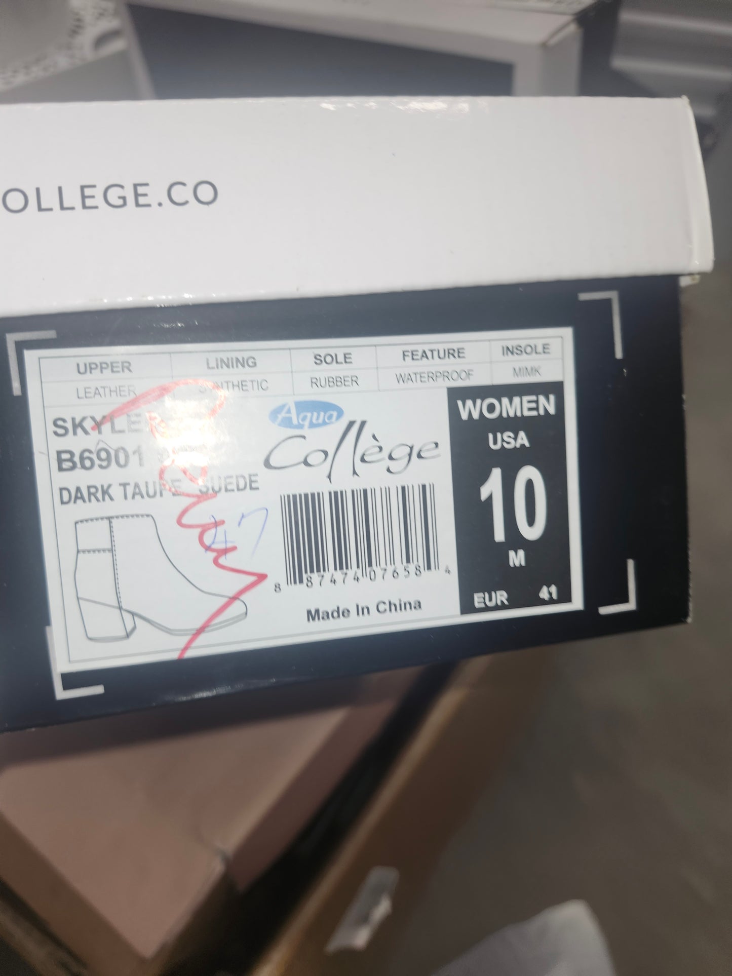 Aqua College Skyler Waterproof Suede Booties, Taupe Size 10M