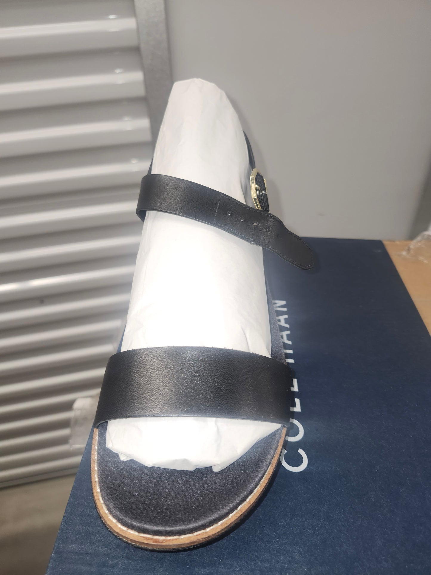 Cole Haan Original Grand Flatform Wedge Sandal, Size 9 Black Leather