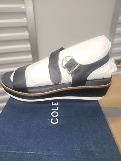 Cole Haan Original Grand Flatform Wedge Sandal, Size 9 Black Leather