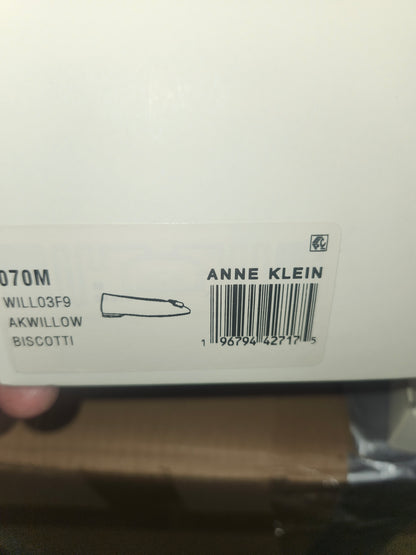 Anne Klein Willow Flat Shoes, Biscotti Leather Size 7 M