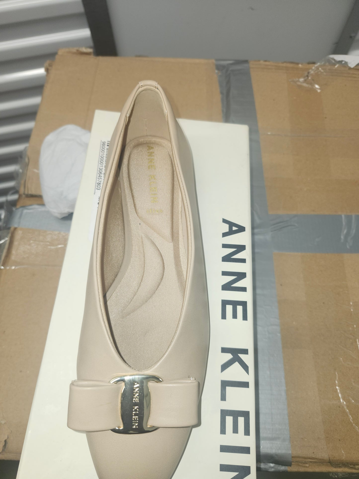 Anne Klein Willow Flat Shoes, Biscotti Leather Size 7 M