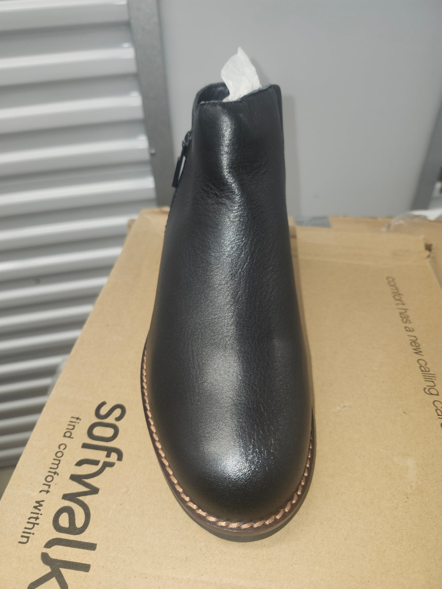 SoftWalk Wesley Bootie Black, Wide Width Size 7 W