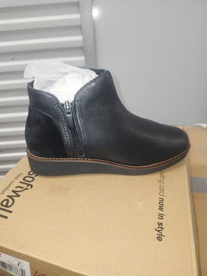 SoftWalk Wesley Bootie Black, Wide Width Size 7 W