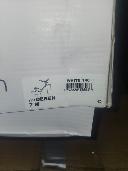 Marc Fisher Deren High Heel Platform Sandals, Size 7M US White.