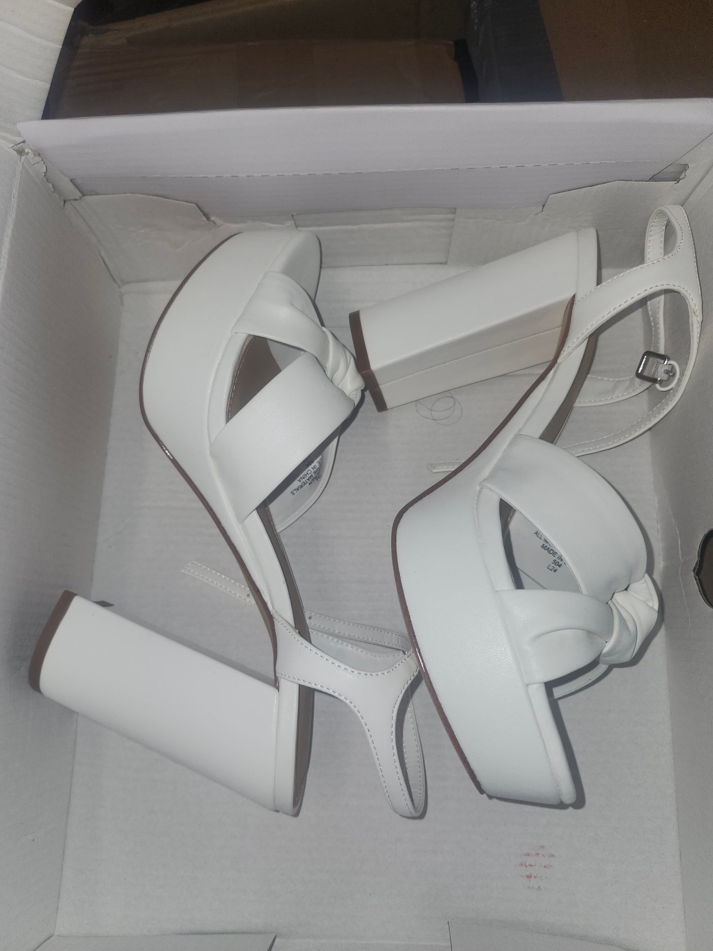 Marc Fisher Deren High Heel Platform Sandals, Size 7M US White.