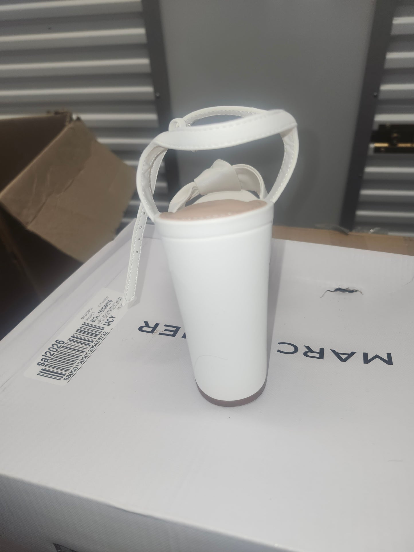 Marc Fisher Deren High Heel Platform Sandals, Size 7M US White.