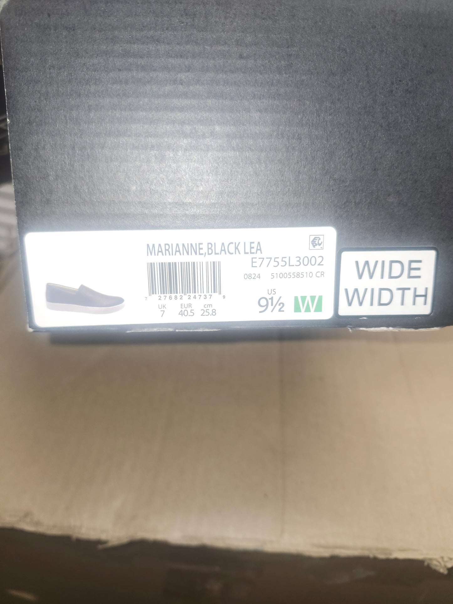 Naturalizer Marianne Sneaker Shoes, Black Leather, Size 9.5W