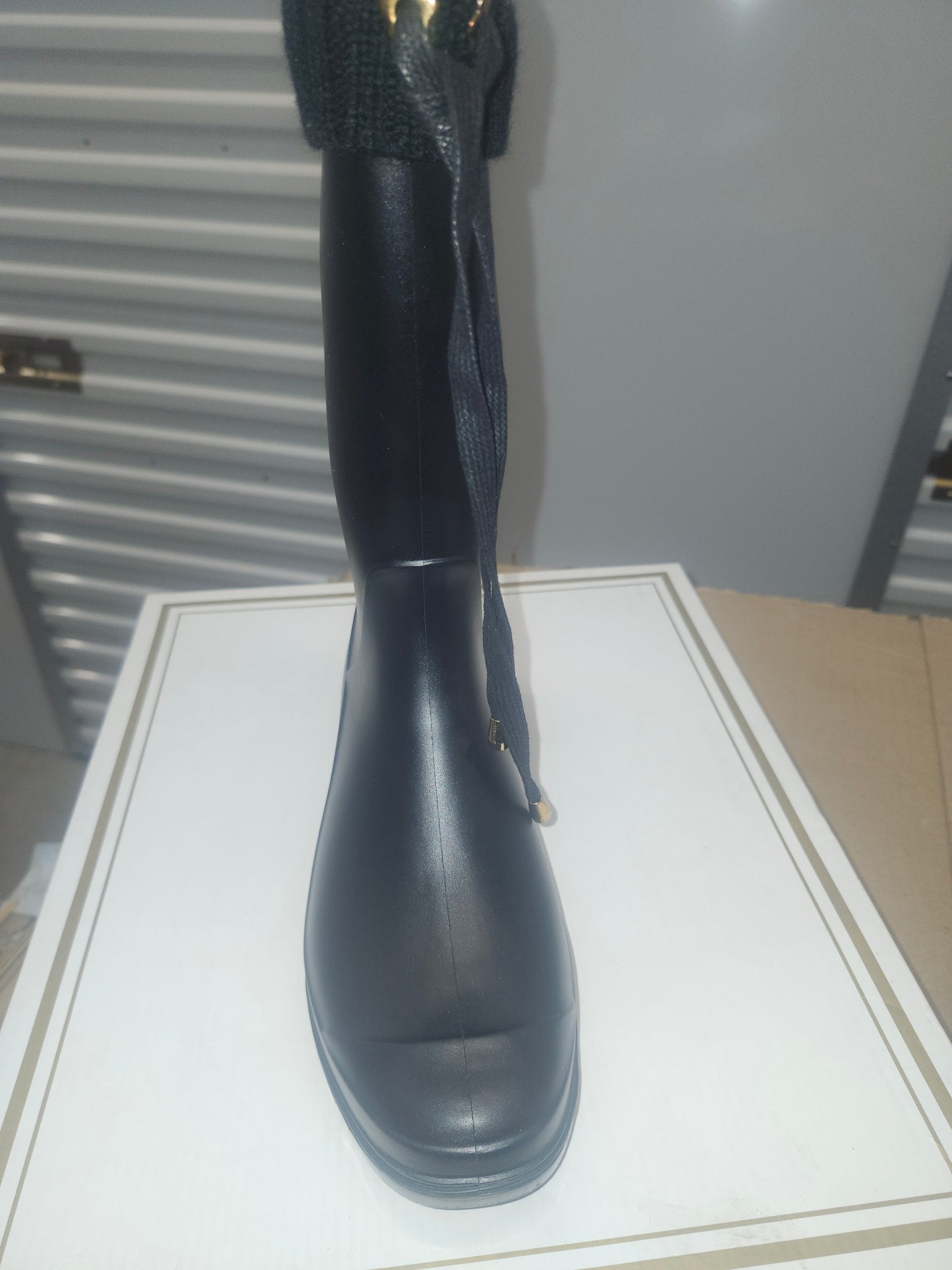 Charter Club Camylla Tall Rain Boots, Knit Collar, Size 7M