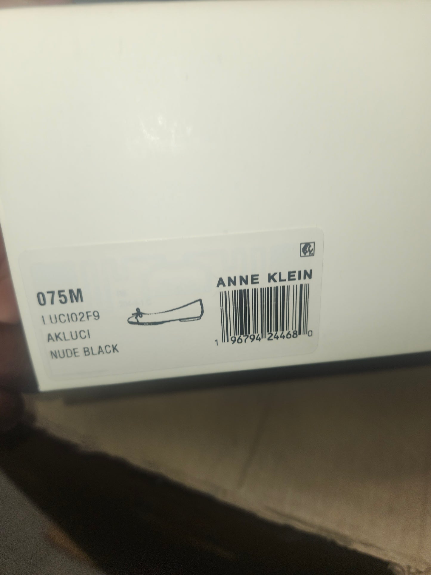 Anne Klein Luci Flat Shoes Nude Black Size 7.5 M